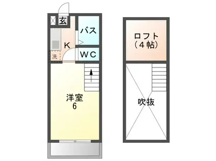 ルピナス1(1K/2階)の間取り写真