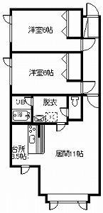 フローレンス(2LDK/2階)の間取り写真