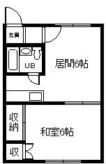 2.3ホームサトー(1LDK/1階)の間取り写真