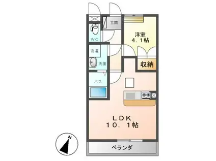 ルミエールユウ(1LDK/1階)の間取り写真