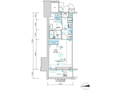 MAXIV八王子TRE(1K/8階)の間取り写真