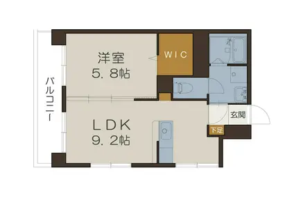 さくらヒルズ樋之口参番館(1LDK/6階)の間取り写真