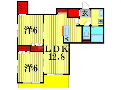 メゾンハーモニー(2LDK/3階)の間取り写真