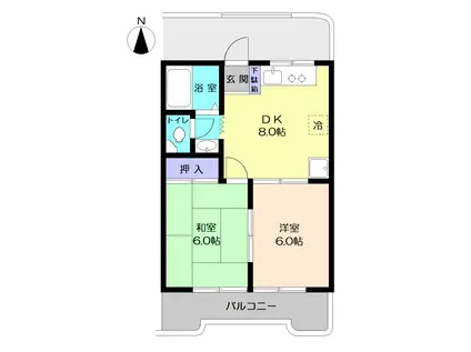 コトーレジデンス(2DK/2階)の間取り写真