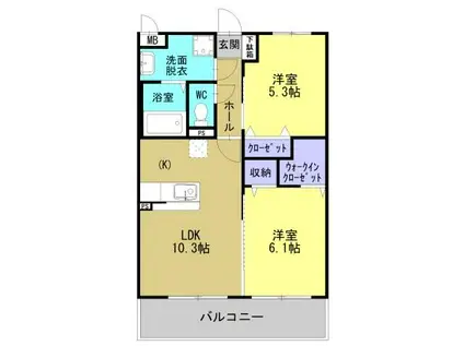 エンジェル(2LDK/1階)の間取り写真