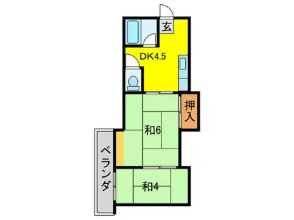 マンションサンエース(2DK/2階)の間取り写真