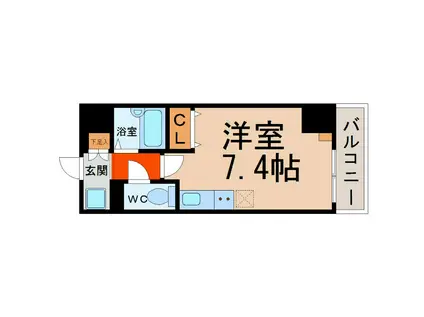 RIDGE堀田(ワンルーム/4階)の間取り写真