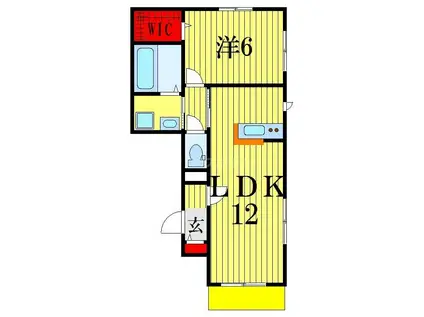 ガーデンハイツ鎌倉(1LDK/1階)の間取り写真