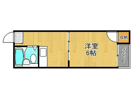 シップス甲斐田2(ワンルーム/1階)の間取り写真