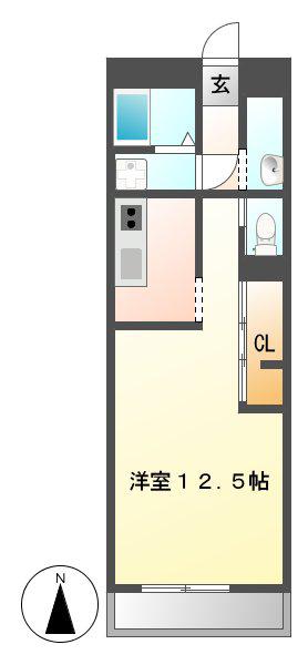やなぎパークマンション(1K/1階)の間取り写真