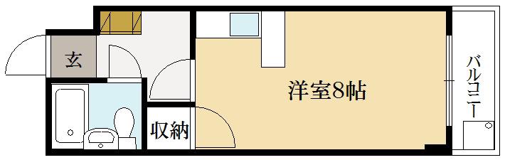 ジョイフル宇治(ワンルーム/1階)の間取り写真