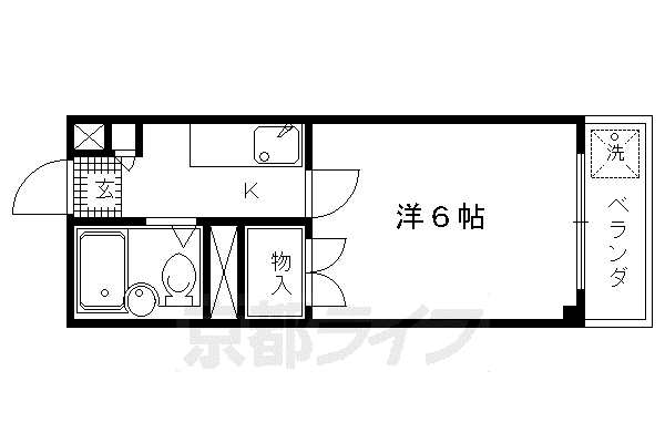 ラフィーネ北山(1K/2階)の間取り写真