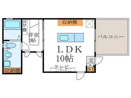 グランマーレ御所西(1LDK/3階)の間取り写真