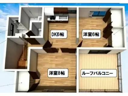 コーポ高橋(2DK/2階)の間取り写真