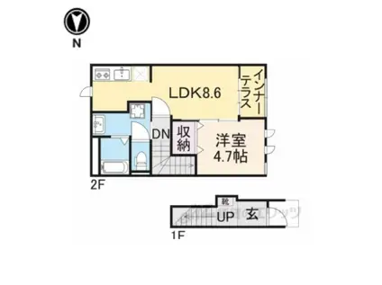 LA・NORD(1LDK/2階)の間取り写真