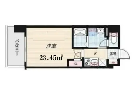 LUXE東三国(1K/3階)の間取り写真