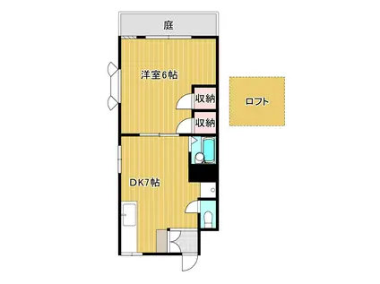 サンヒルズ泉台(1DK/1階)の間取り写真