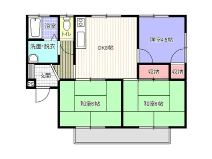 ヒルズM(3DK/2階)の間取り写真