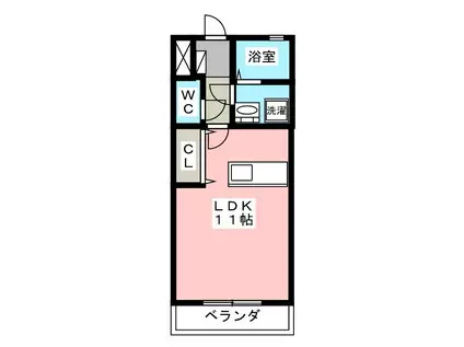 ANGE COCO(ワンルーム/1階)の間取り写真