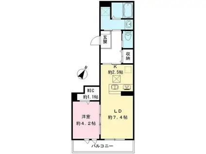 LUMORA玉南 玉南ビル(1LDK/1階)の間取り写真