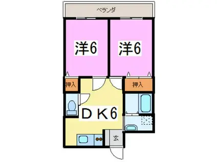 アネックス ティ(2DK/1階)の間取り写真