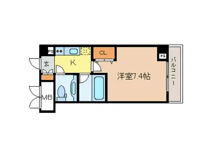 HF愛宕橋レジデンス(1K/2階)の間取り写真