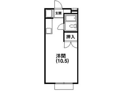 サンアベニュー富塚I(ワンルーム/2階)の間取り写真