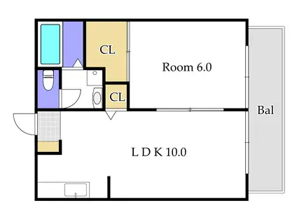 ハートピア(1LDK/2階)の間取り写真