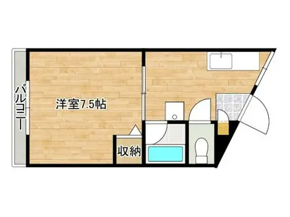 コーポ展和(1DK/2階)の間取り写真