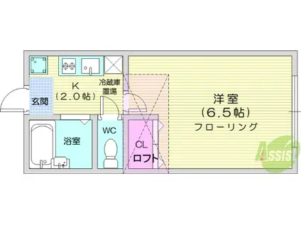 カトレアアベニュー(1K/2階)の間取り写真