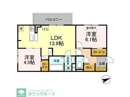 アベニューA(2LDK/2階)の間取り写真