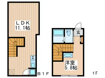 CONTEL YOTSUYA(1LDK/B1階)の間取り写真