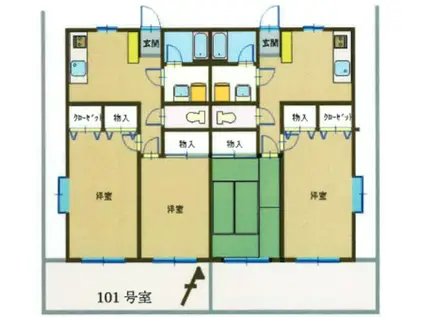 サンフラワァ(2DK/1階)の間取り写真