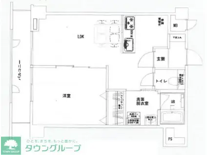 ティーケー青葉台(1LDK/4階)の間取り写真