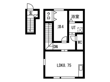 東仙台アパートサウス(1LDK/2階)の間取り写真