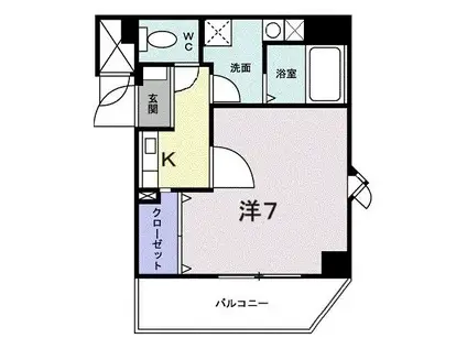 アルヴェアーレ(1K/4階)の間取り写真