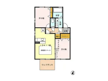 コンフォートベルテ(2LDK/1階)の間取り写真