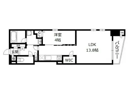 京阪本線 清水五条駅 徒歩5分 11階建 築10年(1LDK/9階)の間取り写真