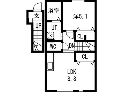 エリシオン265(1LDK/2階)の間取り写真