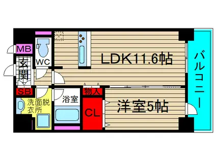 ウルバーノ イリス(1LDK/2階)の間取り写真