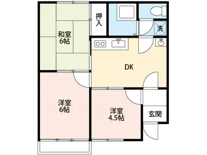 シャンピア馬乗A(3DK/1階)の間取り写真