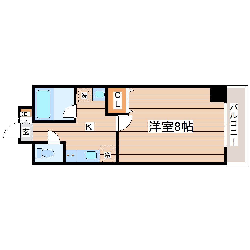 サンパラン泉(1K/2階)の間取り写真