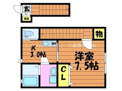 CHIARA A(1K/2階)の間取り写真