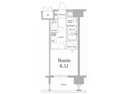 エンクレスト大手門GLOW(1K/8階)の間取り写真