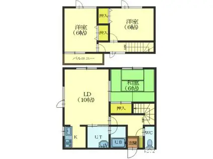 メゾンショウエイ(3LDK/1階)の間取り写真