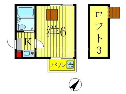 アドヴァンス東金町(1K/1階)の間取り写真