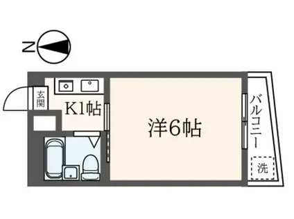 クリーンコーポ(1K/2階)の間取り写真