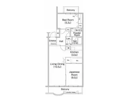 フィール野川B(2LDK/1階)の間取り写真