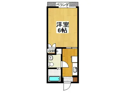 グランデュール上岡(1K/2階)の間取り写真