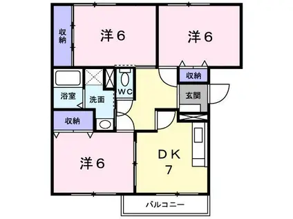 ファニータウン池内II(3DK/2階)の間取り写真